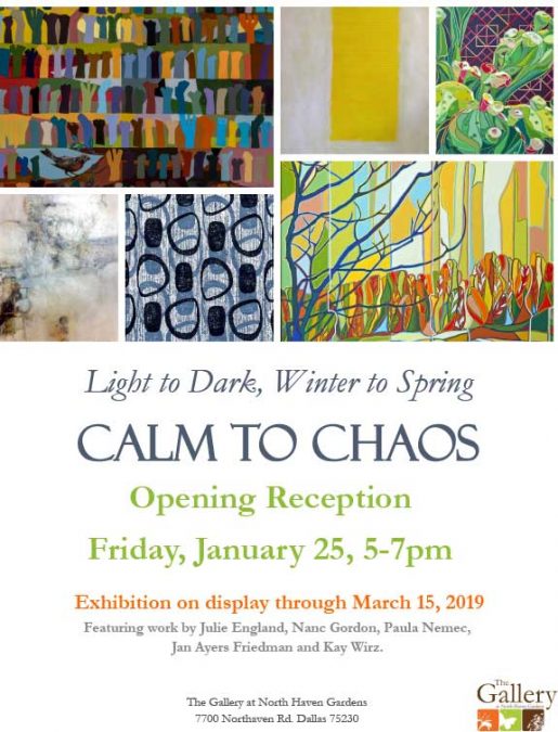 Art Reception, Friday, 1/25/19, 5-7 pm at The Gallery at NHG